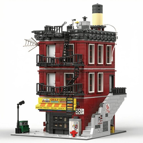 Moc spiderman film apartments - moc,